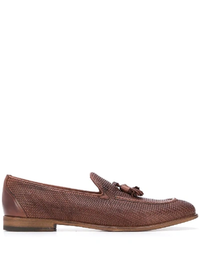 Shop Fratelli Rossetti Tassel Front Loafers In Brown