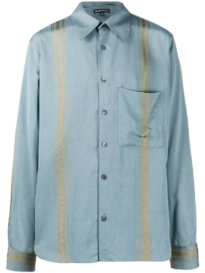 Shop Ann Demeulemeester Striped Long-sleeve Shirt In Blue
