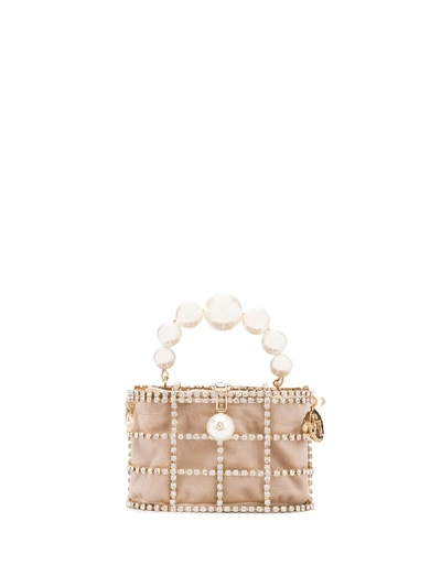 Shop Rosantica Crystal Embellished Mini Bag In Gold