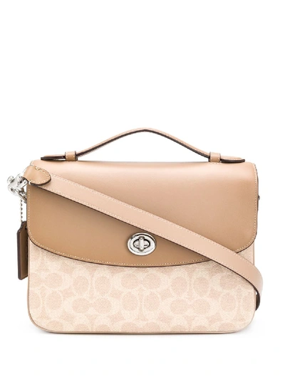 Shop Coach Cassie Monogram Print Saddle Bag In Neutrals