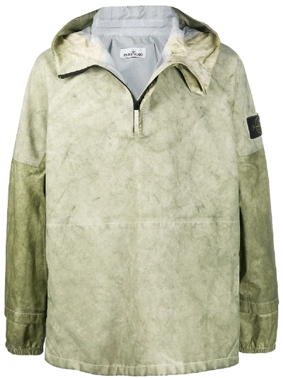 Shop Stone Island Hooded Water-resistant Anorak In Green