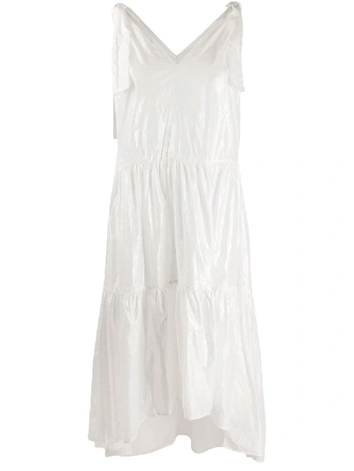 Shop 8pm Metallized Flared Dress In White