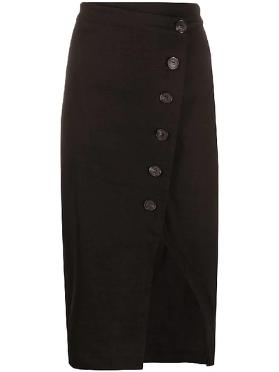 Shop Pinko Asymmetric Buttoned Skirt In Black