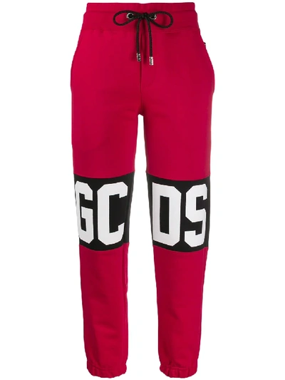 Shop Gcds Logo Band Track Pants In Red
