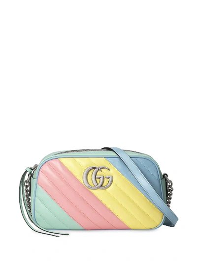 Shop Gucci Small Gg Marmont Shoulder Bag In Blue ,yellow