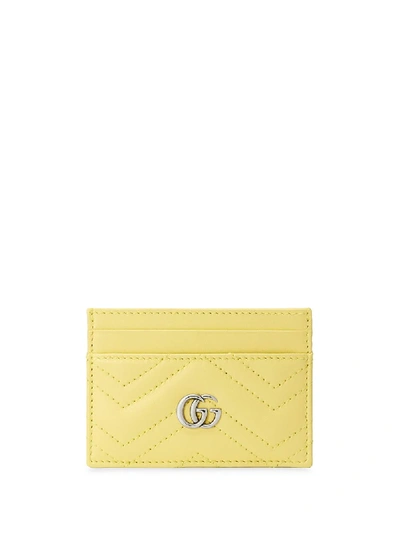Shop Gucci Gg Marmont Card Case In Yellow