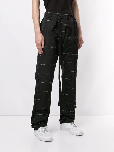 Fear Of God Logo-print Technical-gabardine Track Pants In Black