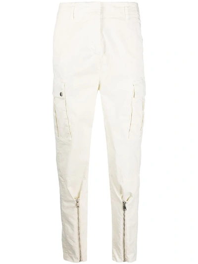 Shop Pinko Slim Fit Trousers In White