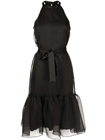 Shop Pinko Halter-neck Midi Dress In Black