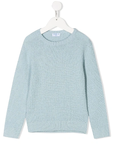 Shop Siola Knitted Crew-neck Jumper In Blue