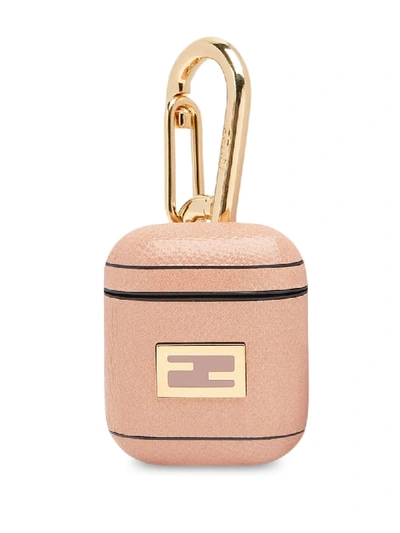 Shop Fendi Baguette Ff Motif Airpods Case In Pink