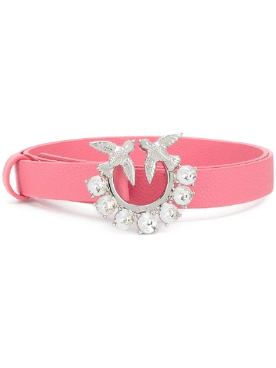 Shop Pinko Logo Plaque Belt In Pink