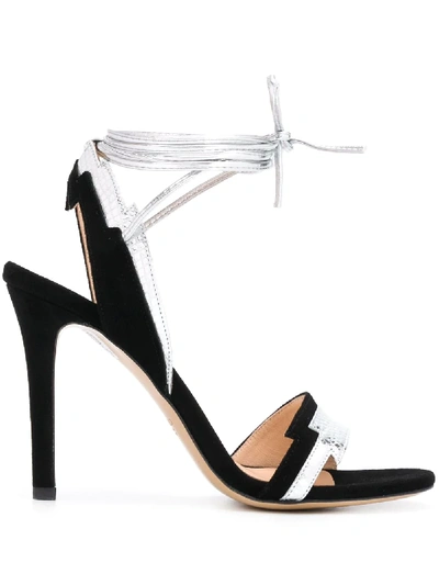 Shop Pinko Snakeskin Effect Straps Sandals In Black