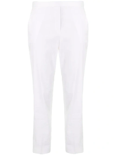Shop Theory Mid-rise Cropped Tapered Trousers In White