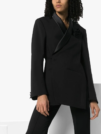 Shop Mm6 Maison Margiela Wrap-around Blazer Jacket In Black