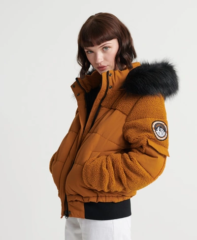 Shop Superdry Ella Sherpa Bomber Jacket In Orange