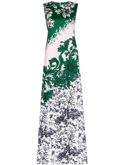 Shop Erdem Odalys Floral-print Gown In Green
