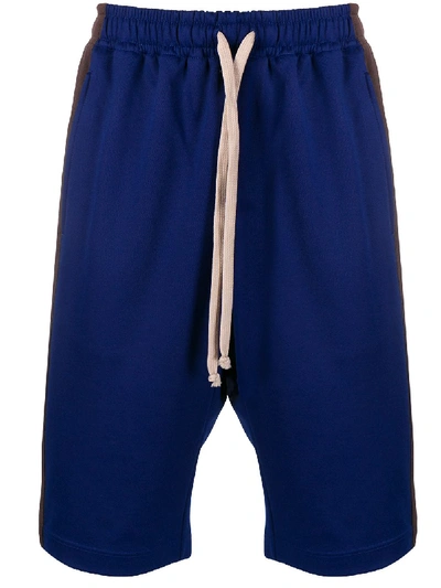 Shop Gucci Side Stripe Track Shorts In Blue