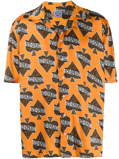 Shop Sss World Corp All-over Print Shirt In Orange