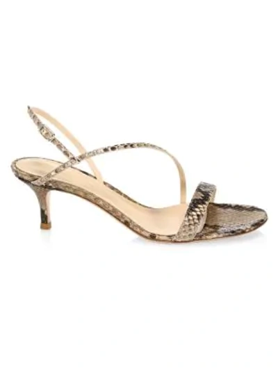 Shop Gianvito Rossi Manhattan Python Slingback Sandals In Nude