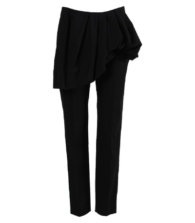 Shop Dries Van Noten Patiar Asymmetrical Peplum Pants Black