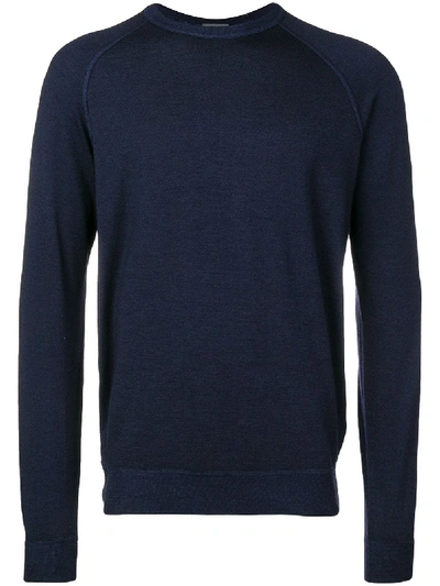 Shop Drumohr Cotton Sweatshirt In Blue