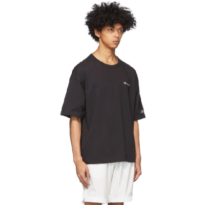 Shop Champion Reverse Weave Black Small Script Logo T-shirt In Nbk