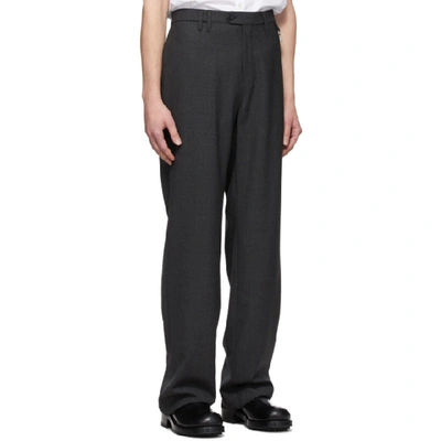 Shop Raf Simons Grey Wool Straight-fit Pants In 00084 Anthr