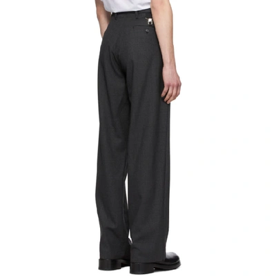 Shop Raf Simons Grey Wool Straight-fit Pants In 00084 Anthr
