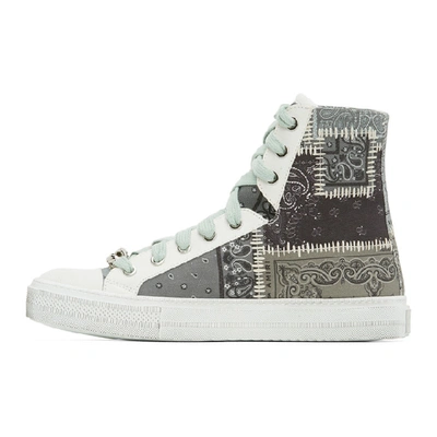 Shop Amiri Grey Bandana Reconstructed Sunset High-top Sneakers In Black