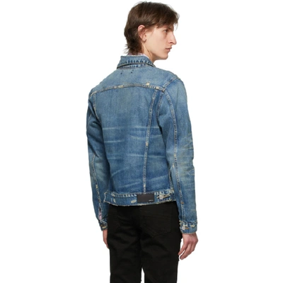 Shop Amiri Blue Denim Wrangler Jacket In Dio