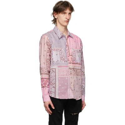 Shop Amiri Purple Flannel Bandana Reconstructed Shirt In Lav