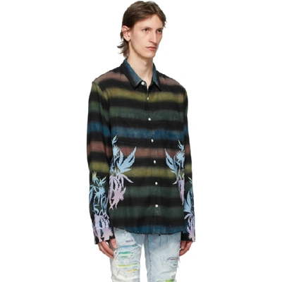 Shop Amiri Multicolor Flannel Leaves Shirt