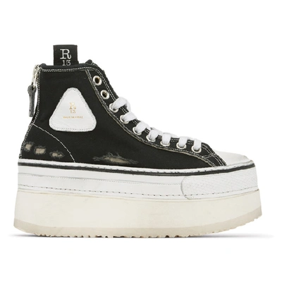 Shop R13 Black Platform High-top Sneakers