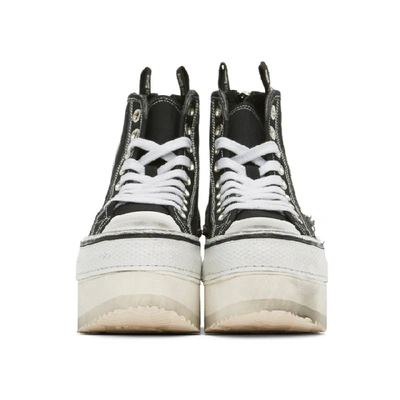 Shop R13 Black Platform High-top Sneakers