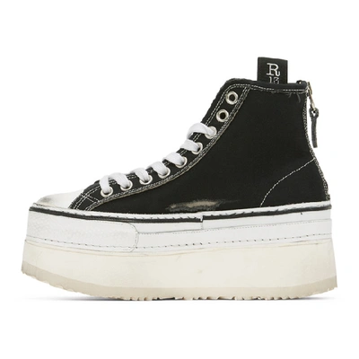 Shop R13 Black Platform High-top Sneakers