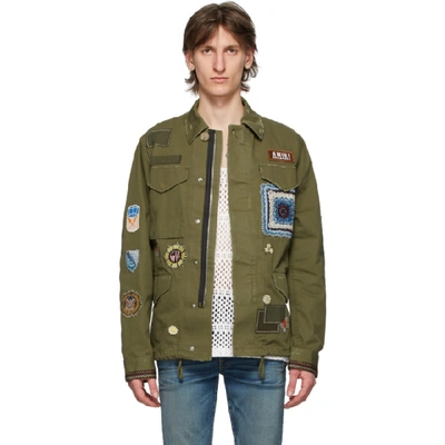 Shop Amiri Green Brothers Military Short Parka In Mgr