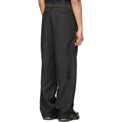 Black And Navy Aristides Wide Trousers In 101 Black /