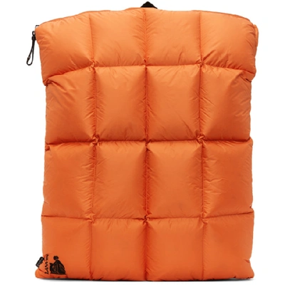 Shop Lanvin Orange Down Quilted Backpack In M7 Brass