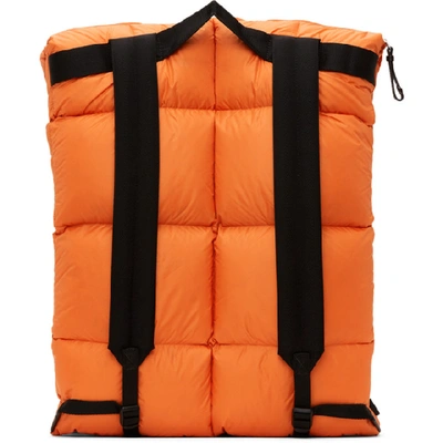 Shop Lanvin Orange Down Quilted Backpack In M7 Brass