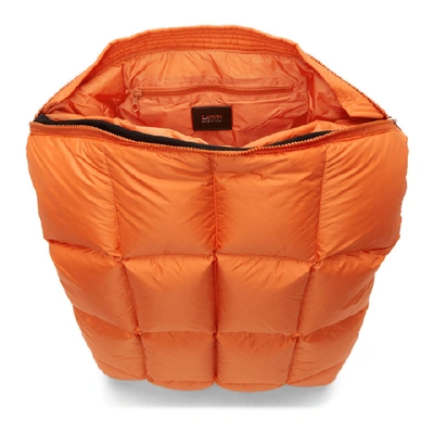 Shop Lanvin Orange Down Quilted Backpack In M7 Brass