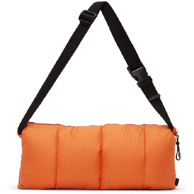 Shop Lanvin Orange Down Quilted Bum Bag In M7 Brass