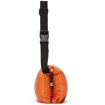 Shop Lanvin Orange Down Quilted Bum Bag In M7 Brass