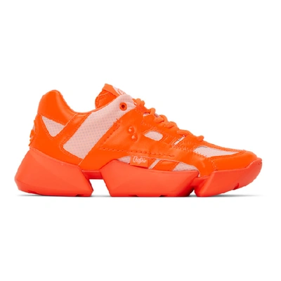 Shop Junya Watanabe Orange Buffalo London Edition Synthetic Leather Sneakers In 2 Neon Oran
