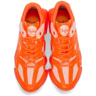 Shop Junya Watanabe Orange Buffalo London Edition Synthetic Leather Sneakers In 2 Neon Oran