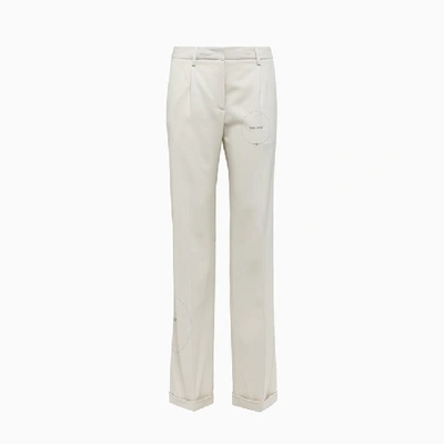 Shop Off-white Gabardine Formal Pants Owca102s20fab004 In 0100