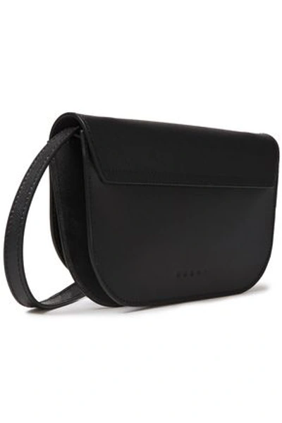 Shop Marni Minuet Textured-leather Shoulder Bag In Black