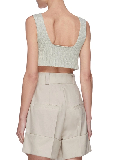 Shop Low Classic Sleeveless Rib Knit Crop Top In Grey