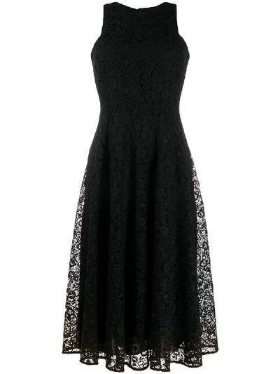 Shop Pinko Lace Midi Dress In Black
