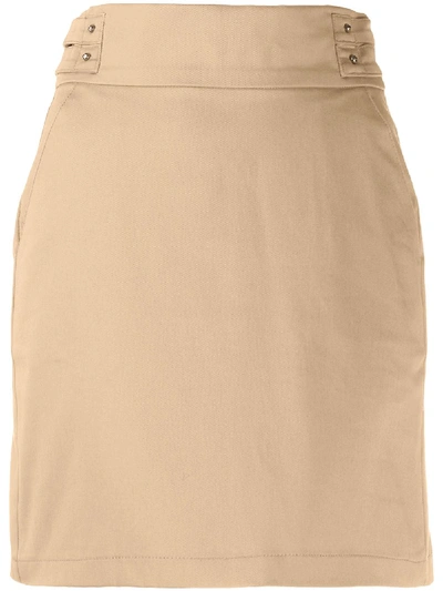 Shop Pinko Buckled Waist Skirt In Neutrals